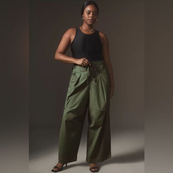 Anthropologie Pilcro Slouchy Fit Surplus Pants dark green Size 27p NWT in packag - Picture 8 of 12